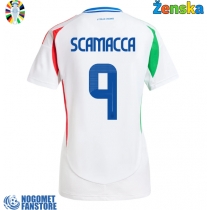 Italija Gianluca Scamacca #9 Gostujuci Dres za Ženska EP 2024 Kratak Rukav